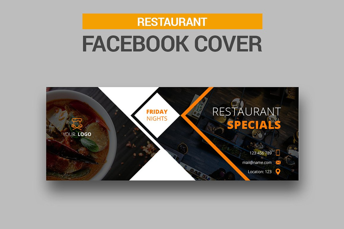 Restaurant Facebook Covers, a Social Media Template by UNIK Agency (Photo 5 of 8)