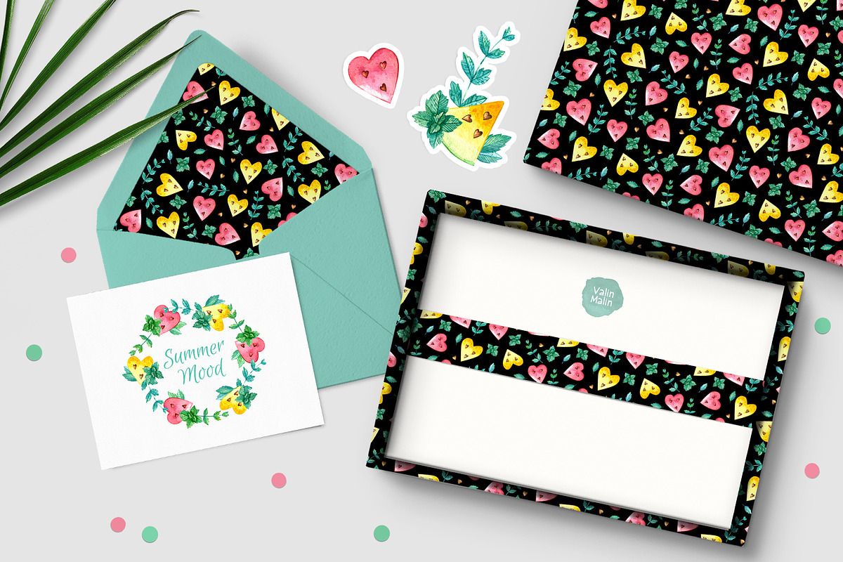 Watermelons Clipart & Patterns, a Food Illustration by Valin Malin (Photo 5 of 14)