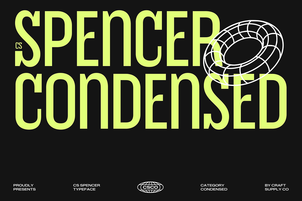 Spencer – Condensed Font, a Sans Serif Font by Craft Supply Co. (Photo 1 of 8)