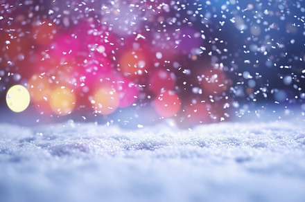Colorful Snowy Background, a Holiday Photo by Church Resources Depot