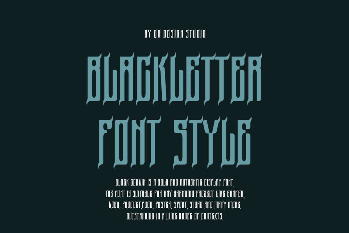 Black Gorvin, a Blackletter Font by QR Design Studio (Photo 2 of 6)