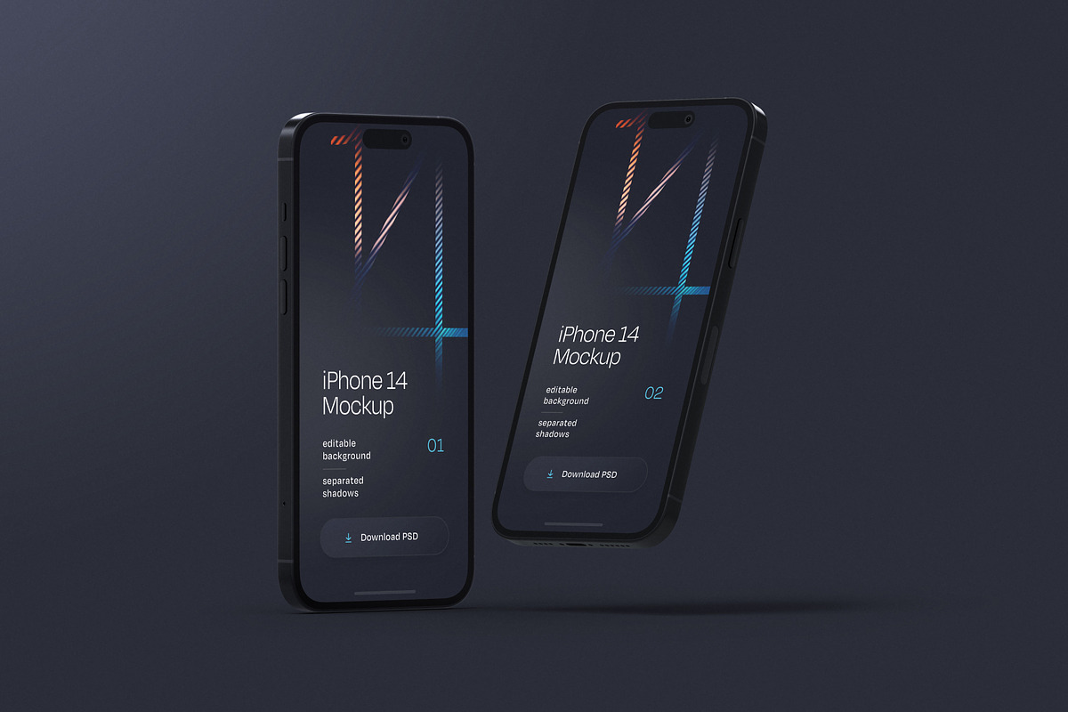 Dark iPhone 14 Pro Mockup Set, an iPhone Mockup by Deeplab (Photo 15 of 15)