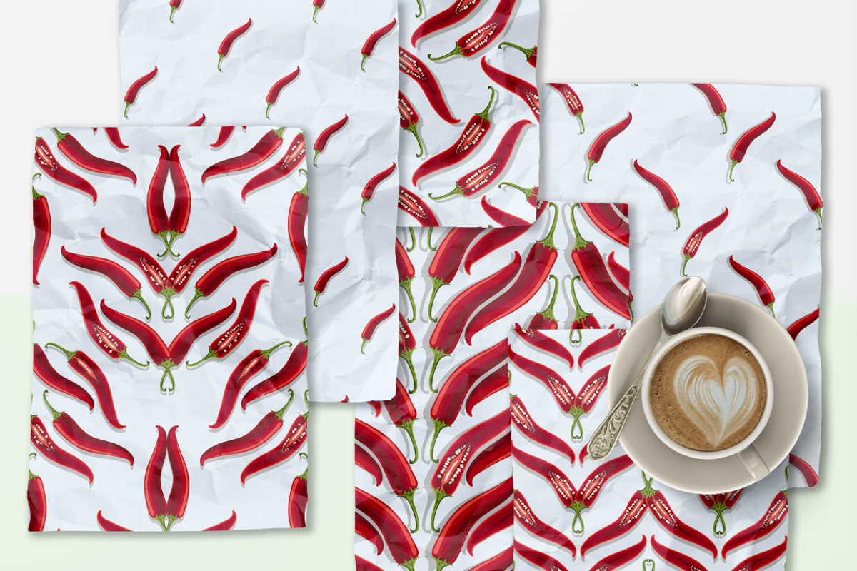 Hot pepper - Set 1, a Pattern Graphic by Yummy (Photo 6 of 13)