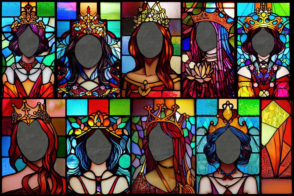 Stained Glass Princess Overlays, an Illustration by Paper Element (Photo 3 of 4)