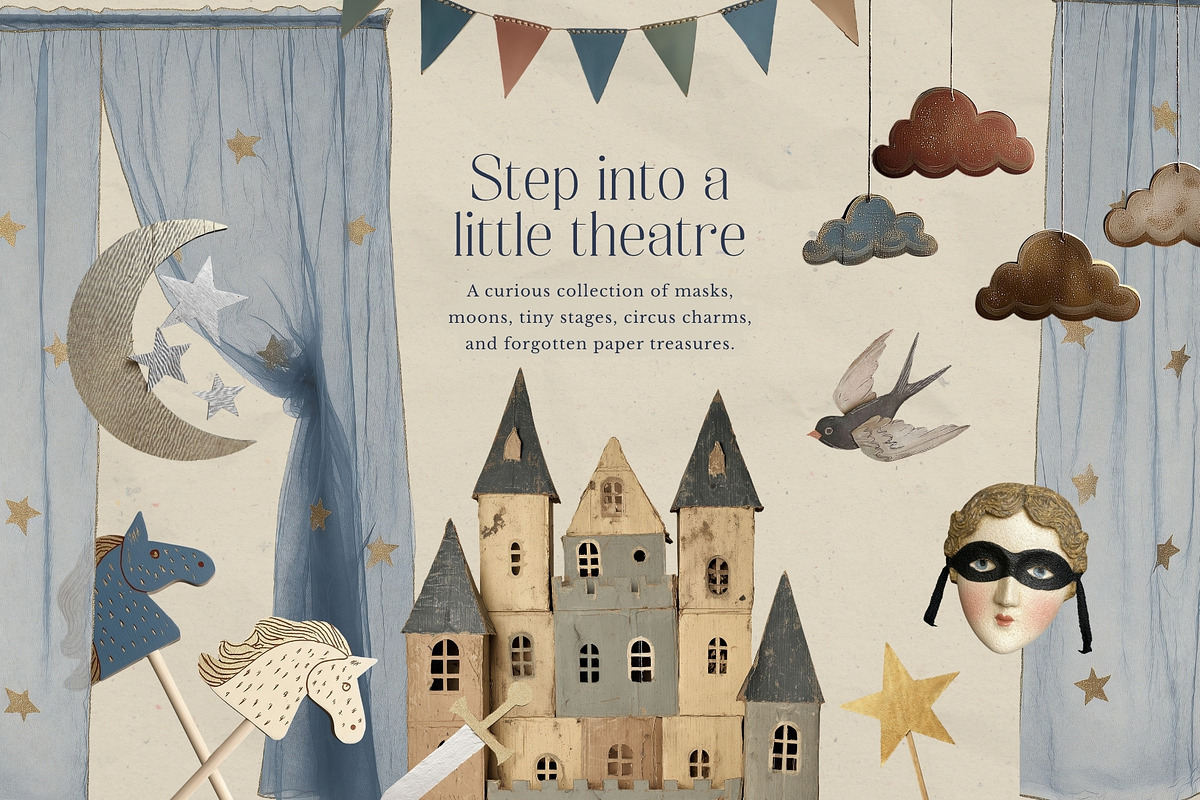 The Little Theatre Collage Pack 180+, an Object Graphic by Design Alchemy Studio (Photo 3 of 14)