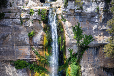 Beautiful big waterfall in Spain in