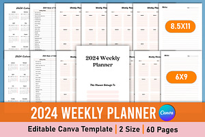 2024 Weekly Planner Canva 53 Week