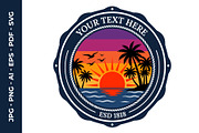 Minimal tropical sunset illustration, a Decorative Illustration by nandinigraphics (Thumbnail 1 of 3)