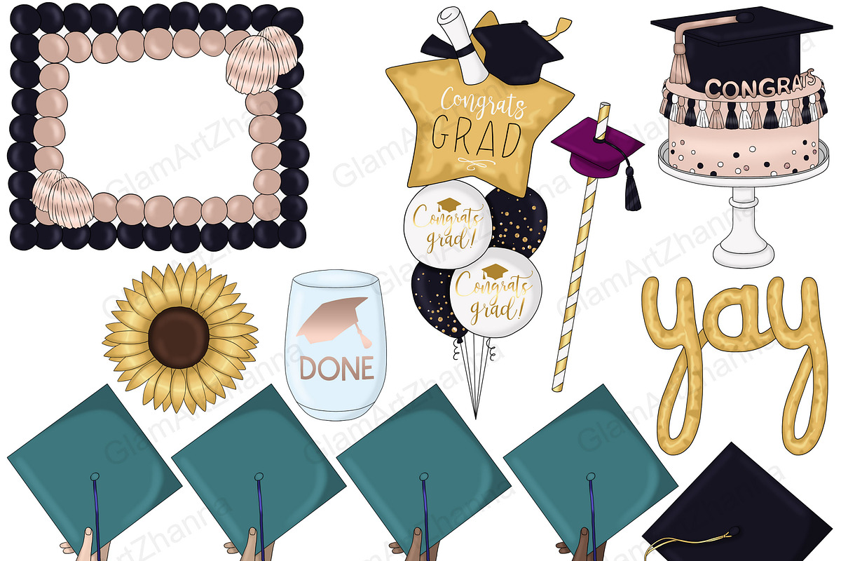 Graduation Clipart, an Education Illustration by GlamArtZhanna (Photo 5 of 7)