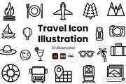 Travel Icon Illustration Set, an Object Graphic by SLAB! Design (Thumbnail 1 of 3)