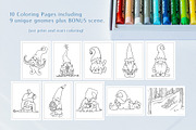 Winter Gnome Coloring Pages, an Object Graphic by The Digital Prop Shop (Thumbnail 2 of 2)