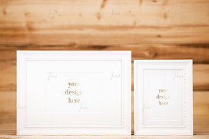 White Frames Photo-based mockup, a Print Template by JustLikeMyDesktop