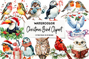 Christmas Bird Clipart, an Illustration by DreamArtGraphic (Thumbnail 1 of 5)