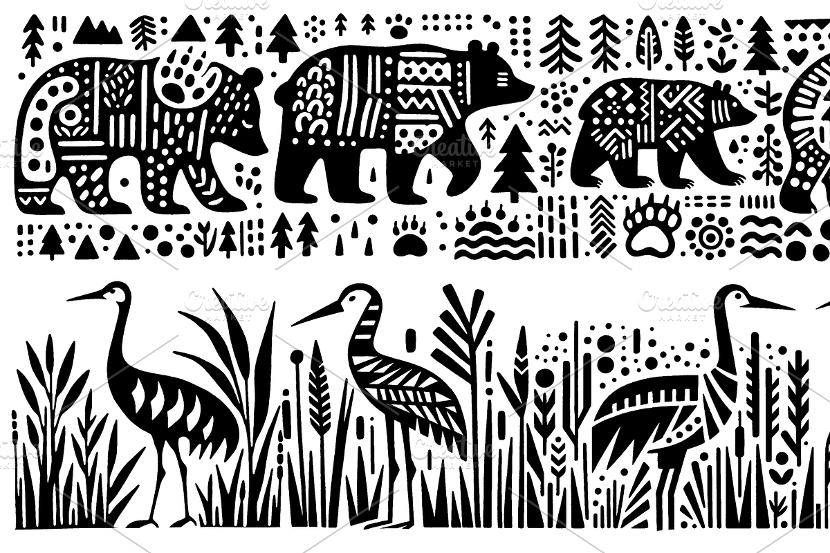 Vintage Animals and Fish Folk Art, an Illustration by devastd (Photo 18 of 30)