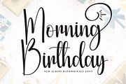 Morning Birthday | Script Font, a Handwritten Font by Scratchones (Thumbnail 1 of 9)