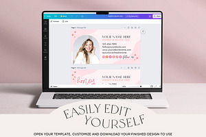 Pink Editable Email Signature Canva