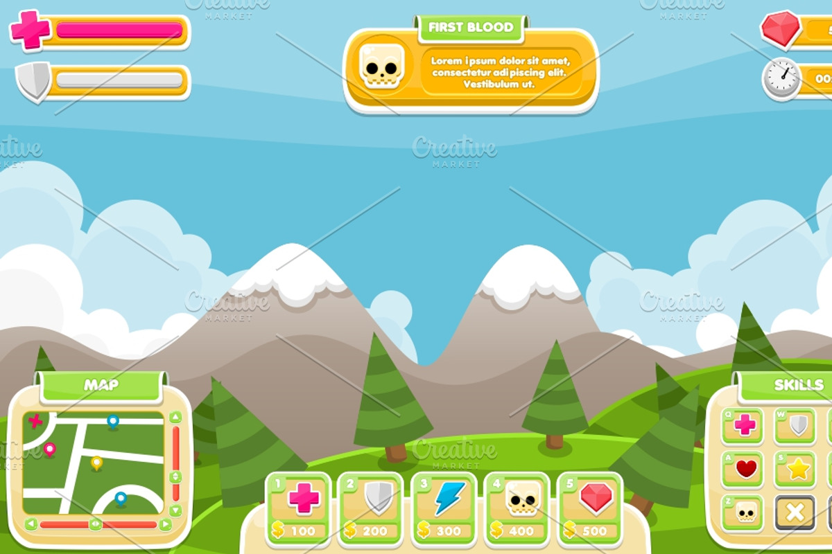 Cartoon Games GUI Pack 9, a Templates & Theme by pzUH (Photo 2 of 5)