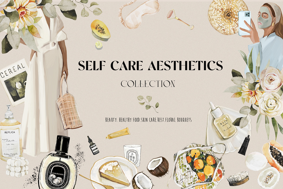 SELF CARE AESTHETICS COLLECTION, a Healthcare Illustration by Natalia Tugova (Photo 1 of 29)