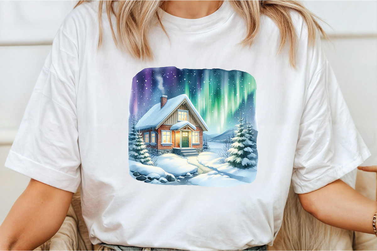 Watercolor Northern Lights Clipart, an Illustration by Libby Wishes (Photo 4 of 6)