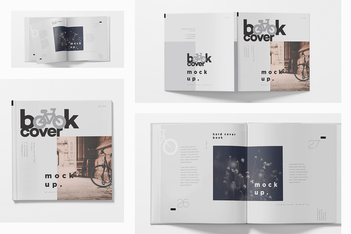 Square Hardcover Book Mockups, a Print Template by GfxFoundry (Photo 2 of 6)