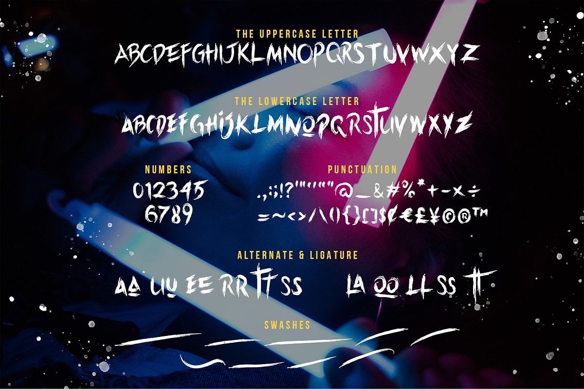 BLACKDEATH Brush Font preview 8