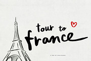 French Font Tour to France, a Handwritten Font by pixelcolours (Thumbnail 1 of 14)
