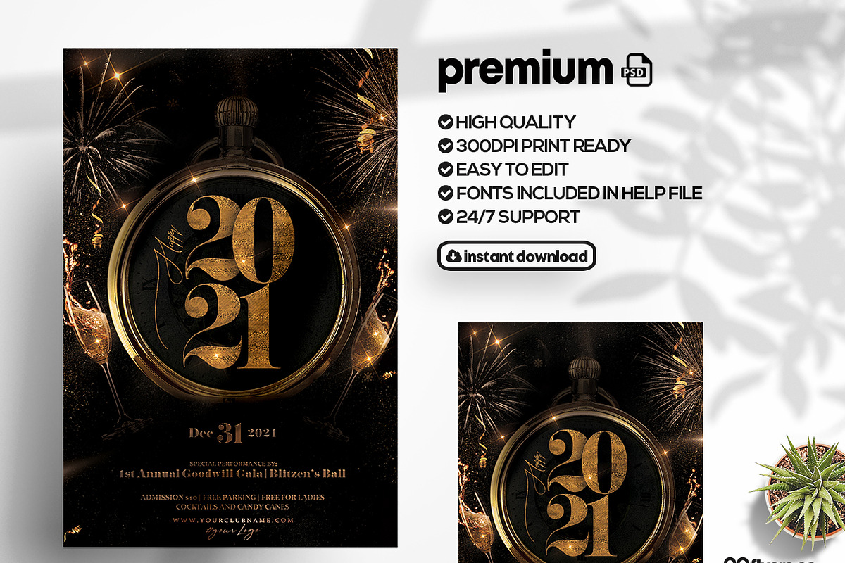 New Year & Christmas Bundle Flyers, a Flyer Template by Ronita Shkodra (Photo 2 of 7)