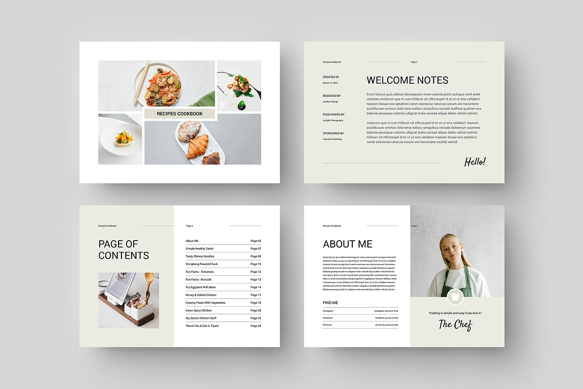 Cookbook / Recipe Book | Word & Indd, a Brochure Template by Leaflove (Photo 5 of 10)