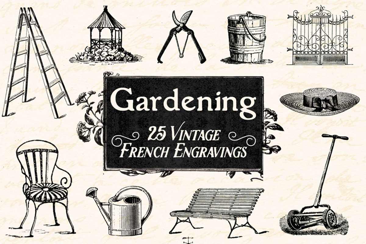 25 Vintage French Garden Engravings, an Illustration by Piddix Archives (Photo 1 of 4)