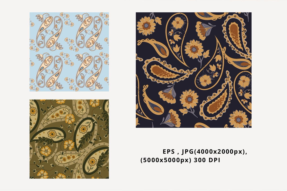 Paisley Floral Patterns, a Pattern Graphic by Trisuphat (Photo 4 of 4)