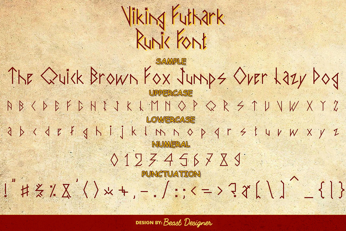 Viking Futhark Runic, a Handwritten Font by Beast Designer (Photo 2 of 2)