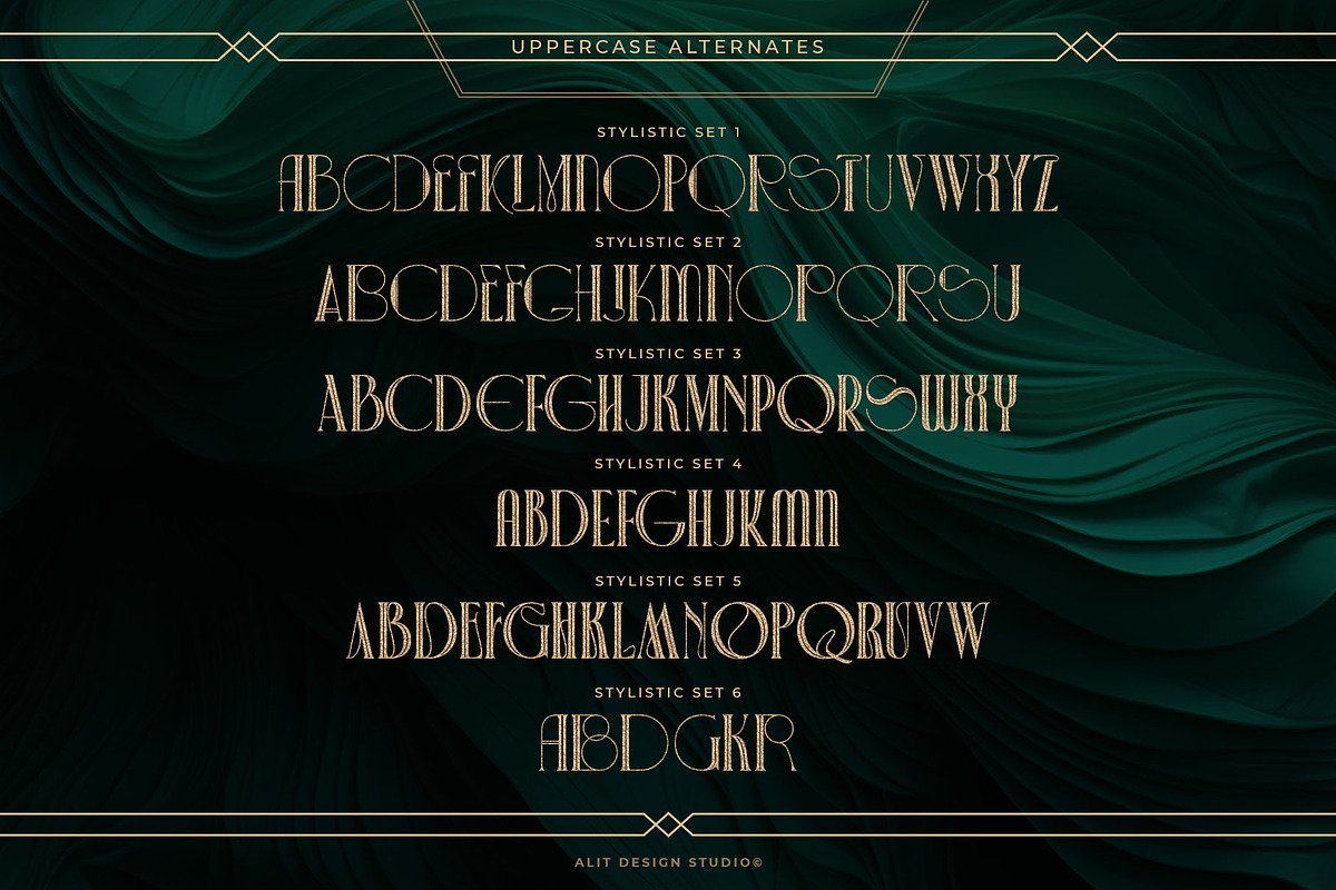 Decobra Art Deco Font, a Serif Font by alit design (Photo 11 of 17)