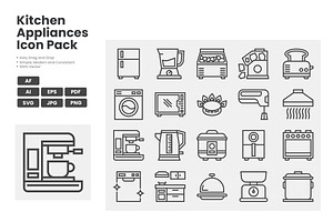 Kitchen Appliance Icons, an Outline Icon by erifqizeicon