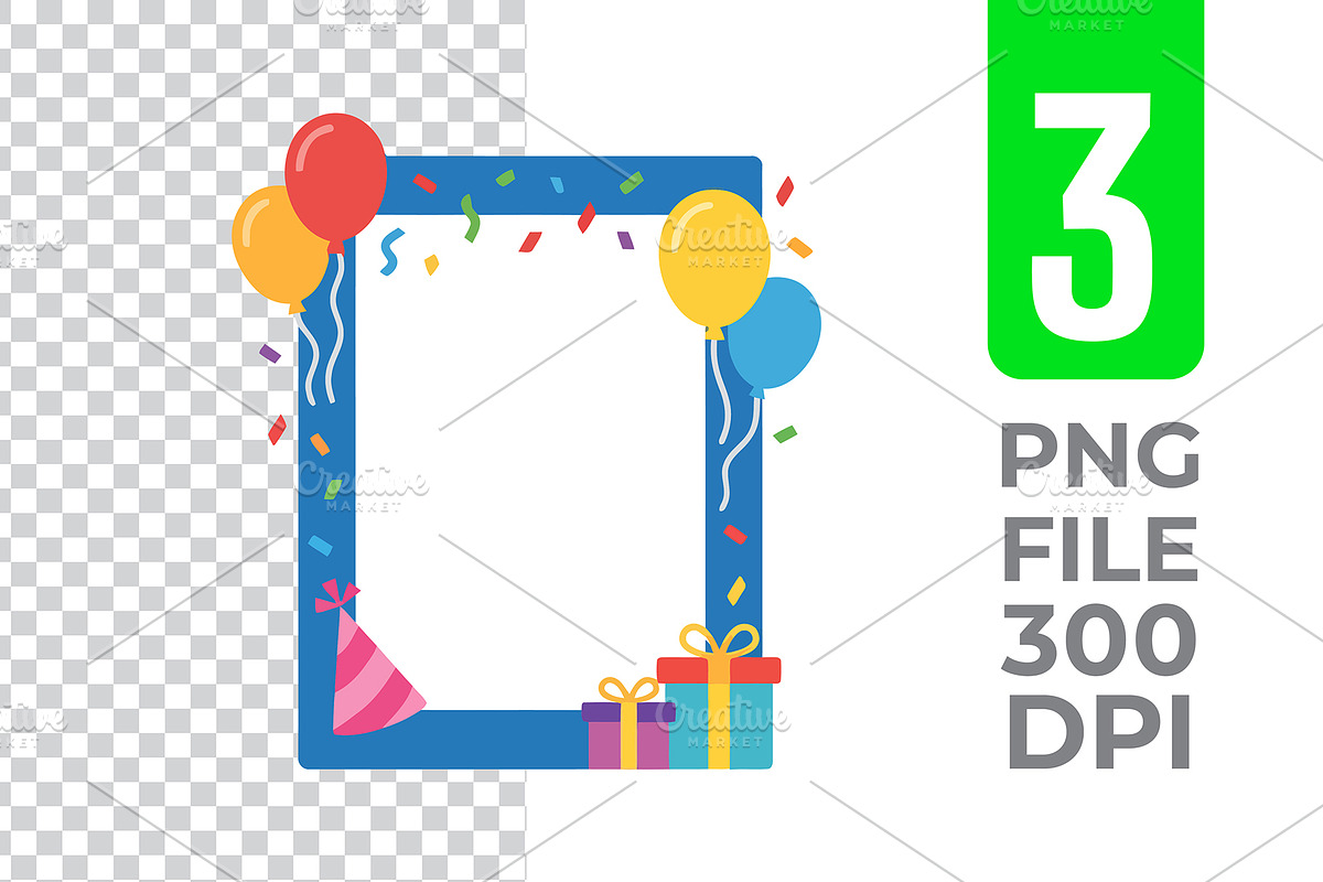 Party Frame Vector Trio Pack, an Object Graphic by Artonix (Photo 3 of 3)