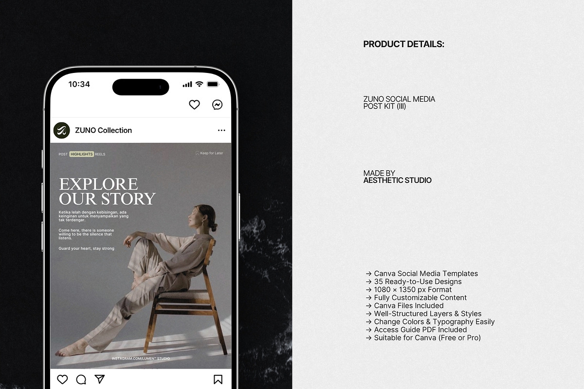 ZUNO | Social Media Kit (III), a Social Media Template by The Aesthetic Studio (Photo 7 of 10)