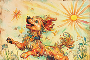 Playful Running Dog, a Background Graphic by Printable Treasure (Thumbnail 3 of 5)