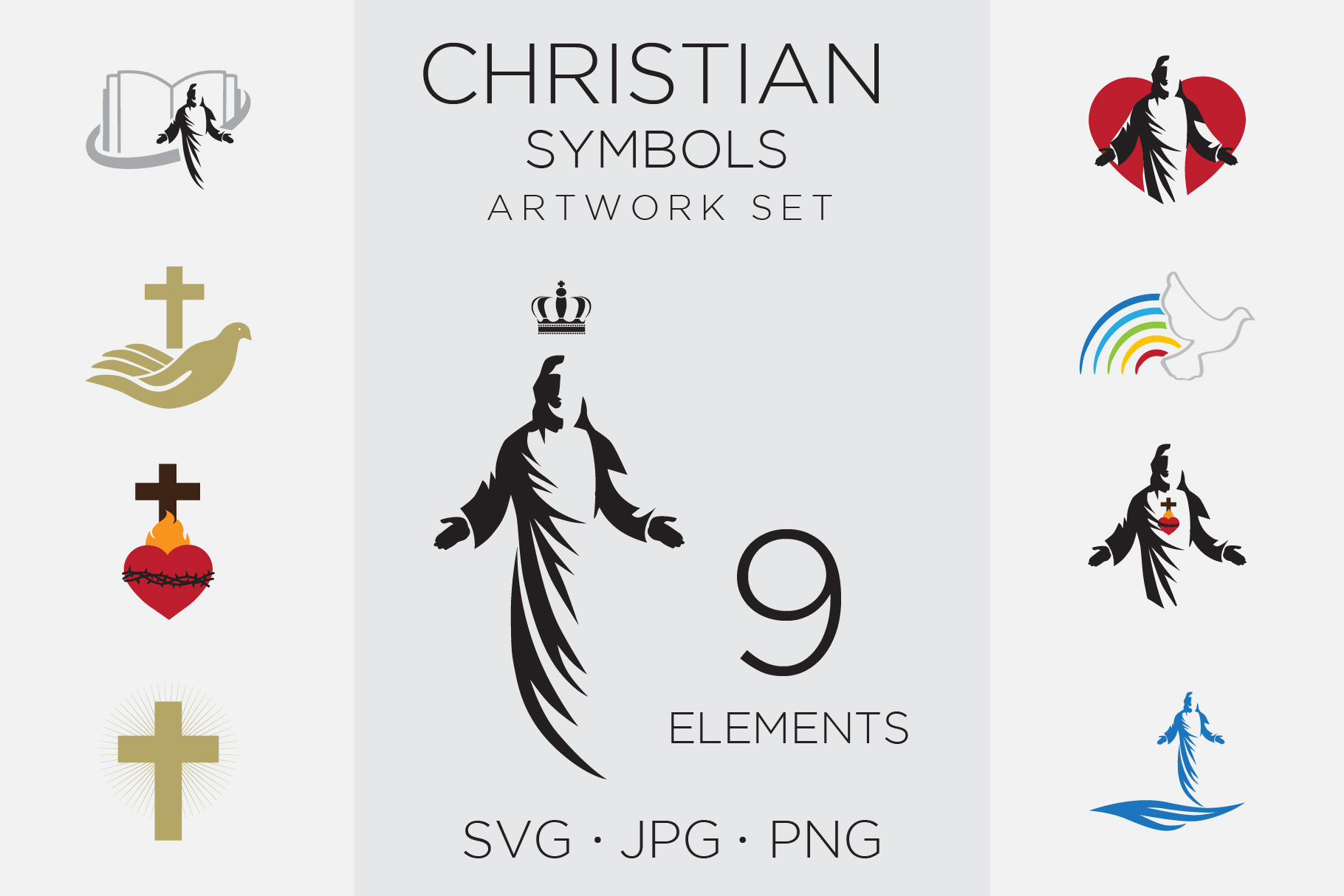Christian Symbols, Lord Jesus Christ, an Icon by Bloom21Art