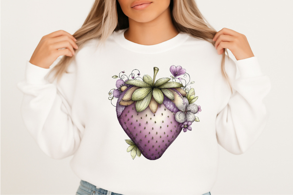 Whimsical Spring Strawberry Clipart, an Illustration by SVGArt (Photo 3 of 9)