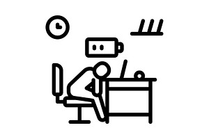 Lack chronic fatigue black icon, an Outline Icon by Creative priyanka