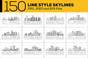 150 - Linear Style City Skylines