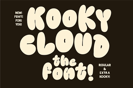 Kooky Cloud! Unique Bold Bubble Font, a Handwritten Font by Studio Funshop by Kelli