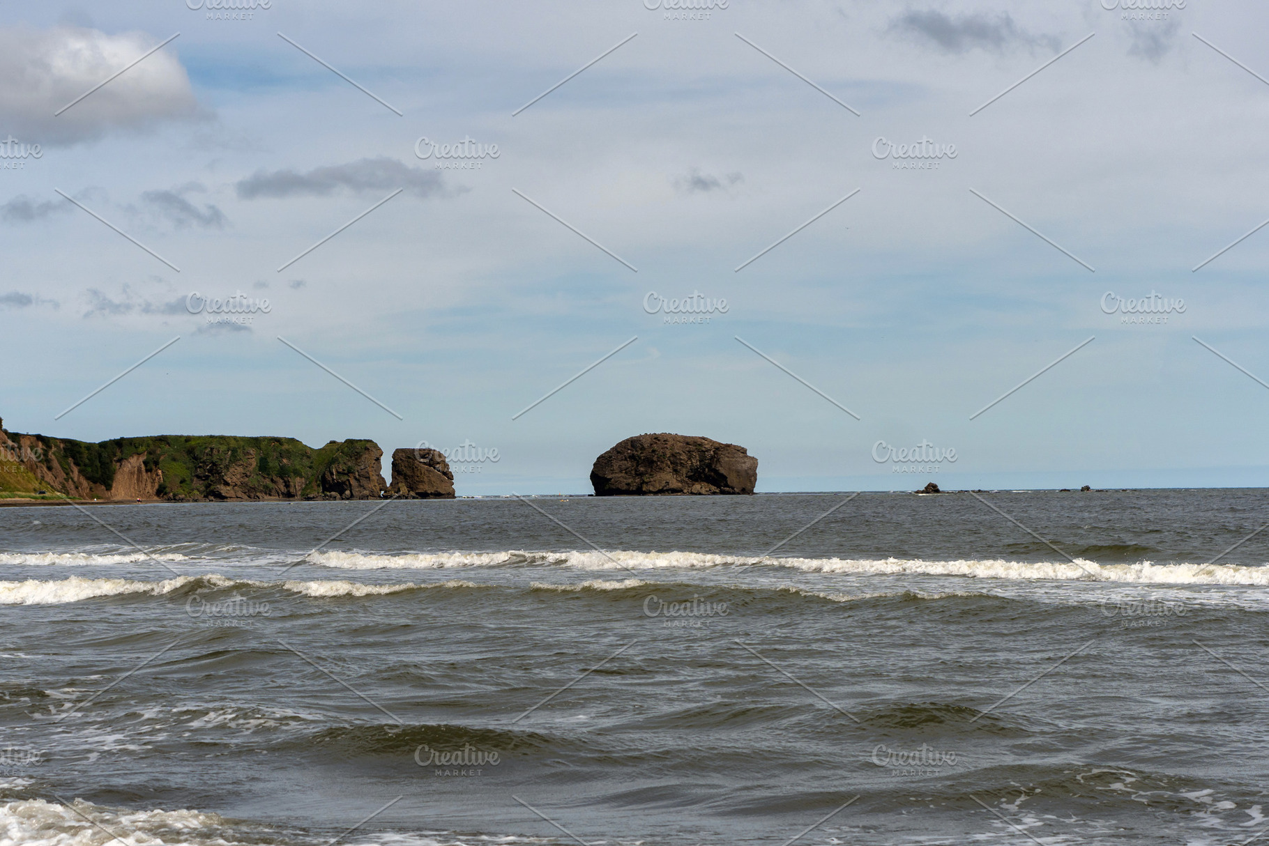 Large offshore sea rock formations, a Nature Photo by Elena Vagengeim