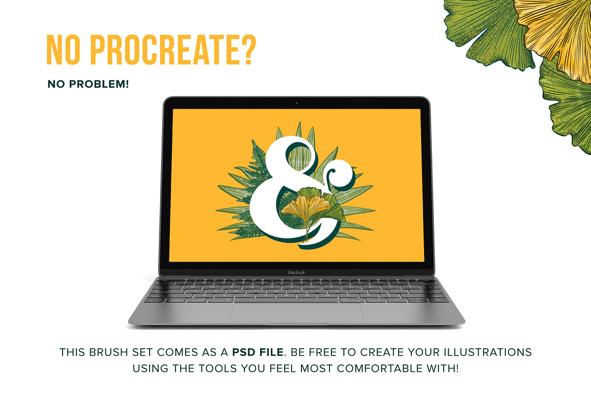 12 Leaf Procreate Stamp Brushes, a Brush Add-On by Riveros Illustration (Photo 11 of 11)