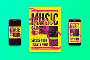 Grunge Music Event Flyer Set, a Flyer Template by Aiyari Graphic (Thumbnail 1 of 3)