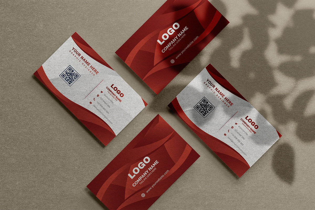 Stylish Red Abstract Business Card, a Business Card Template by Vitoria's Collection (Photo 3 of 3)