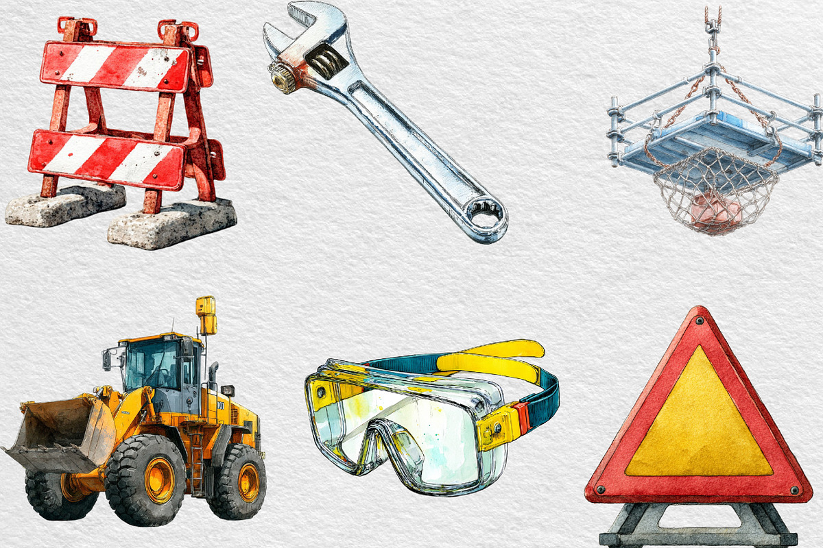 Construction Site Watercolor, an Illustration by Black Bird Studio (Photo 6 of 6)