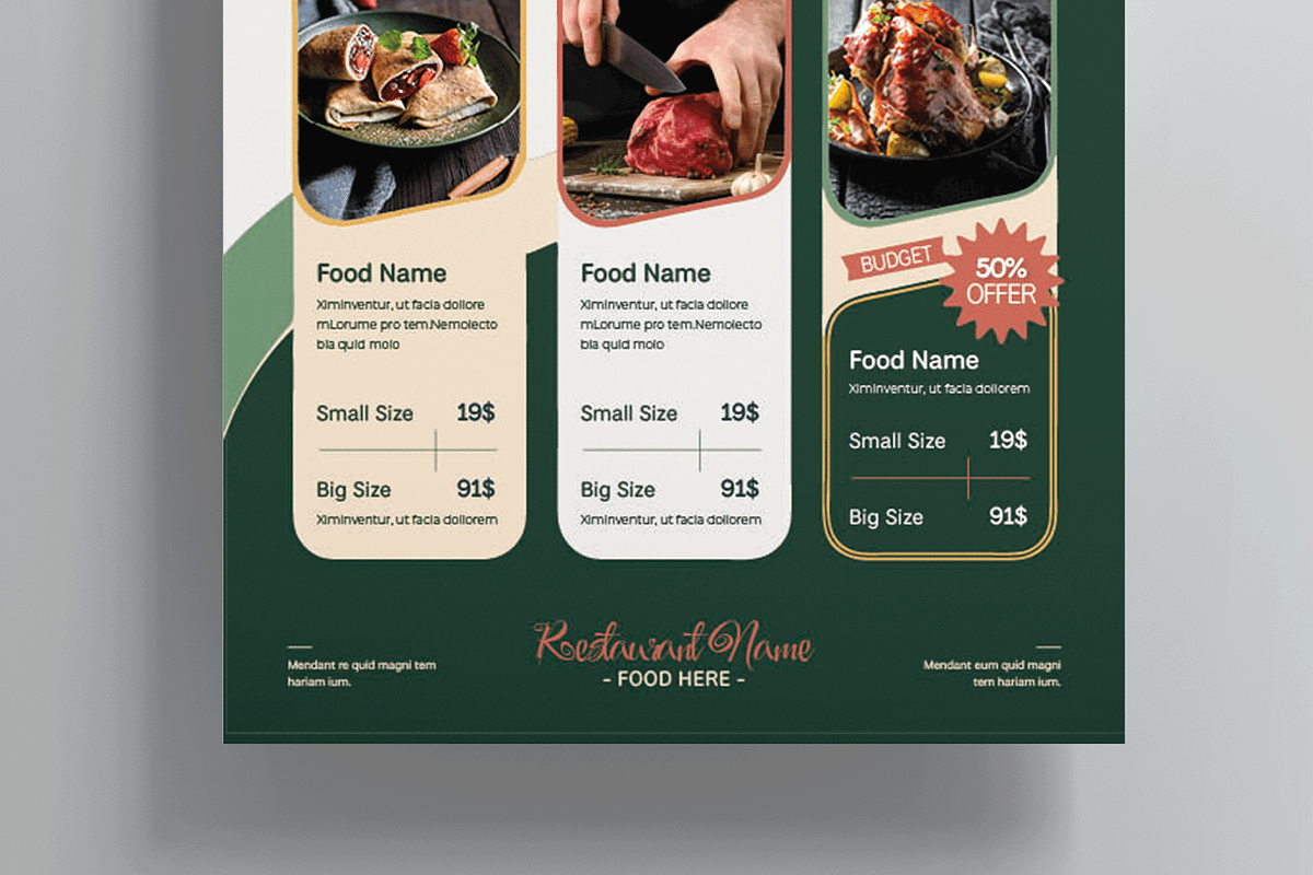 Delicious Food Menu Flyer Template, a Flyer Template by MightyDesign (Photo 3 of 8)