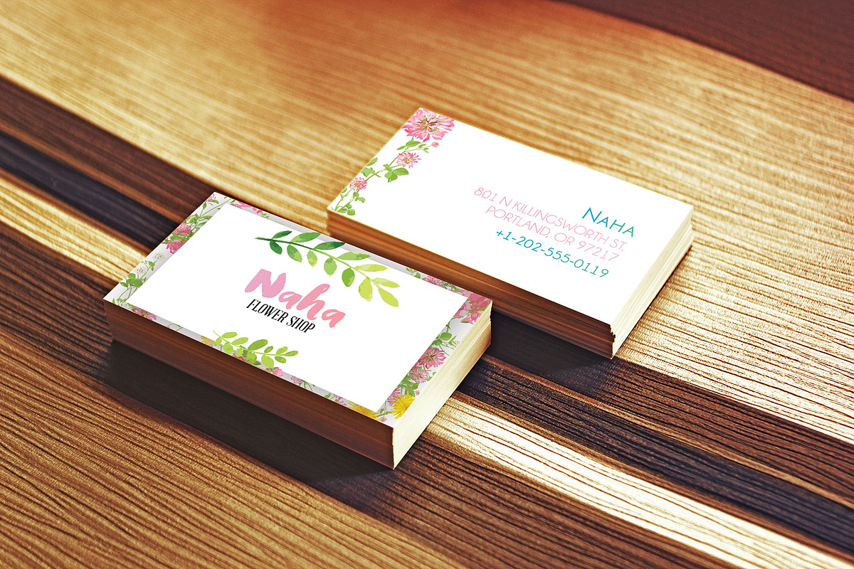 Watercolor Business Card Template, a Business Card Template by Studio 19 (Photo 3 of 3)
