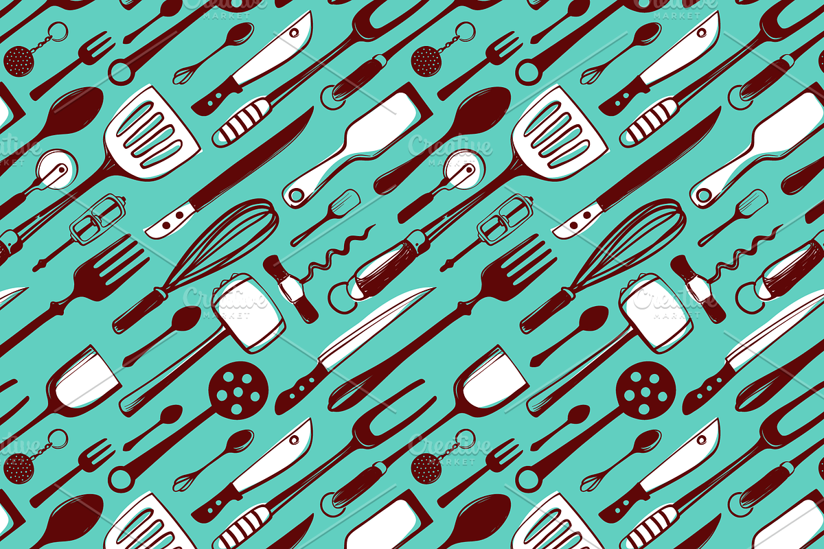 Kitchenware Hand-drawn Set, an Illustration by Adiemus (Photo 5 of 7)