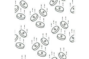 Seamless Pattern With Falling Coins